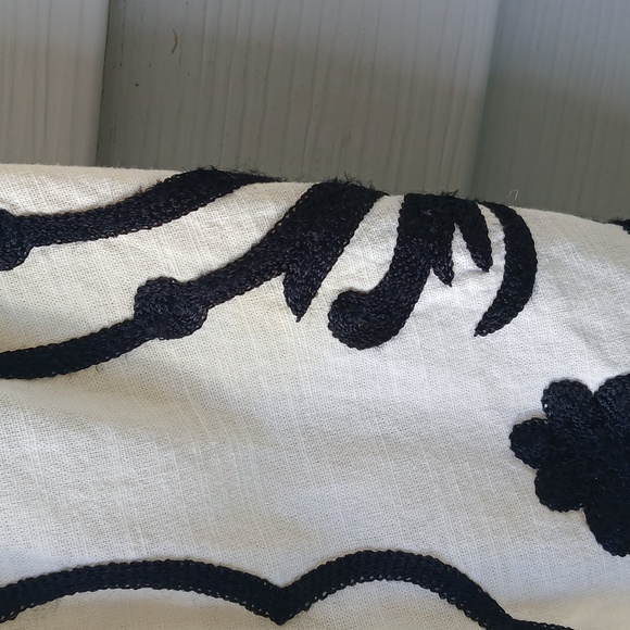 Free People Cream Dress with Black Floral Embroidery and Pockets, P2P 18 - Picture 8 of 9